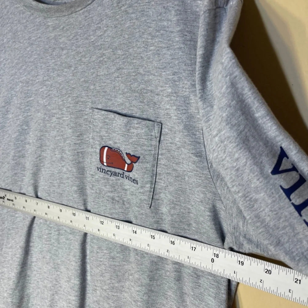 Vineyard Vines Gray Long Sleeve Top with Red and Blue Whale - Picture 7 of 7
